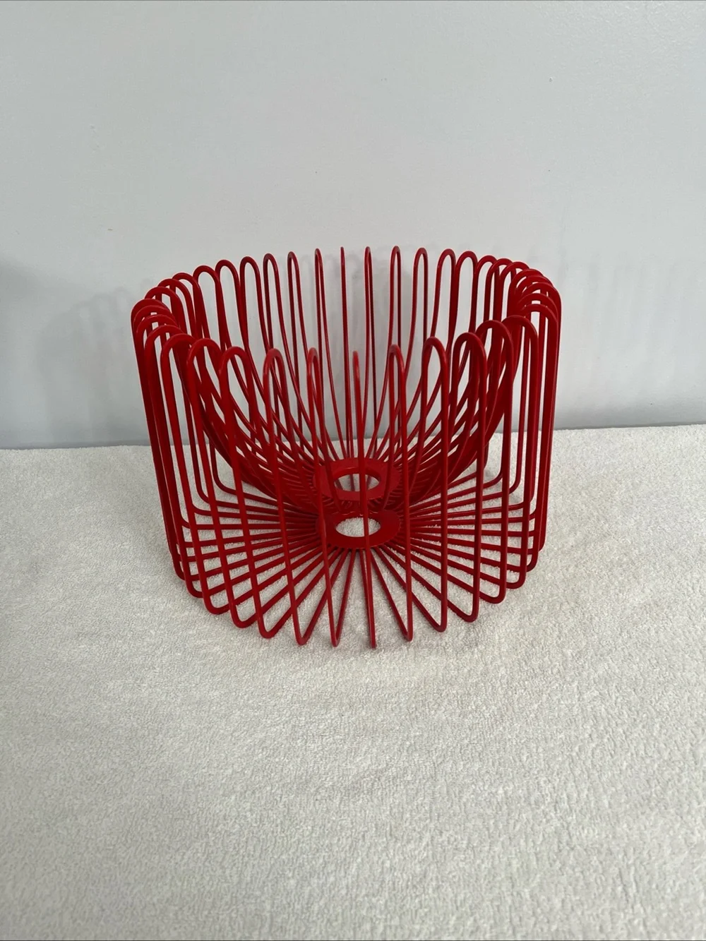 Vintage Ikea Trådig Fruit Basket – Ehlen Johansson Red Wire Bowl  1990s Rare